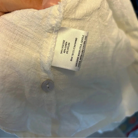 Eileen Fisher Button Front Linen Blend Sundress - Picture 4 of 5